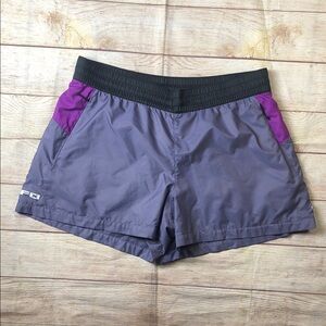 The North Face Women's Windwall Gray and Purple Athletic Shorts